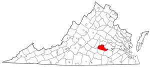Map of Va: Amelia County