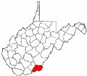 Map of Va: Monroe County